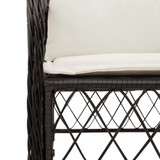3-dijelni bistro set s jastucima crni od poliratana 3212089