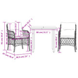 3-dijelni bistro set s jastucima crni od poliratana 3212089