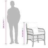 3-dijelni bistro set s jastucima crni od poliratana 3212089