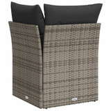 Kutna vrtna sofa od poliratana s jastucima siva 366113