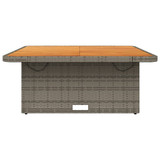 Vrtni stol sivi 110 x 110 x 71 cm poliratan i bagremovo drvo 368273