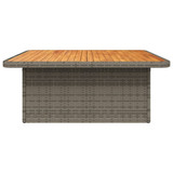 Vrtni stol sivi 110 x 110 x 71 cm poliratan i bagremovo drvo 368273