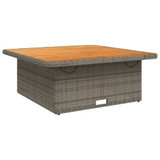 Vrtni stol sivi 110 x 110 x 71 cm poliratan i bagremovo drvo 368273