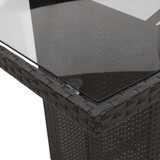 7-dijelni vrtni blagovaonski set s jastucima crni od poliratana 3212683