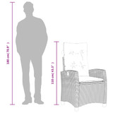 7-dijelni vrtni blagovaonski set s jastucima crni od poliratana 3212683