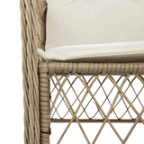 3-dijelni bistro set s jastucima bež od poliratana 3212145