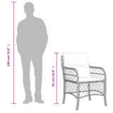 3-dijelni bistro set s jastucima bež od poliratana 3212145