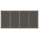 Vrtni stol sa staklenom pločom sivi 190x90x75 cm od poliratana 365538