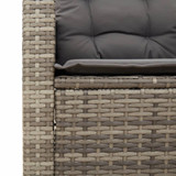 3-dijelni bistro set s jastucima poliratan i drvo bagrema sivi 366310