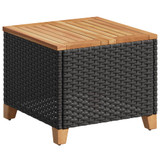Vrtni stol crni 45 x 45 x 37 cm od poliratana i bagremovog drva 366325