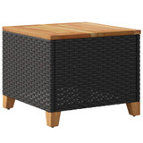 Vrtni stol crni 45 x 45 x 37 cm od poliratana i bagremovog drva 366325