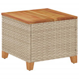 Vrtni stol bež 45 x 45 x 37 cm od poliratana i bagremovog drva 366327