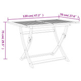 Sklopivi vrtni stol 120 x 70 x 75 cm od masivnog drva bagrema 365745