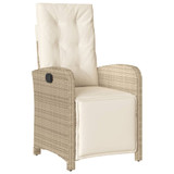 3-dijelni bistro set s jastucima bež od poliratana 3212570