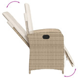 3-dijelni bistro set s jastucima bež od poliratana 3212570