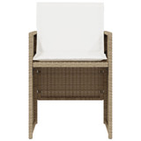 3-dijelni bistro set s jastucima bež od poliratana 365069