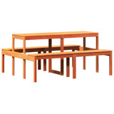 Stol za piknik voštano smeđi 160 x 134 x 75 cm masivna borovina 844648