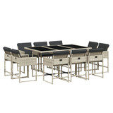 11-dijelni vrtni blagovaonski set s jastucima svijetlosivi 3211391