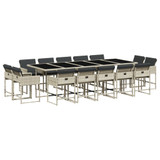 15-dijelni vrtni blagovaonski set s jastucima svijetlosivi 3211415