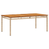 Vrtni stol bež 180 x 90 x 75 cm od poliratana i drva bagrema 366281
