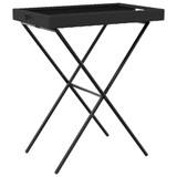 Sklopivi stol s pladnjem crni 65 x 40 x 75 cm od poliratana 365127