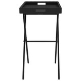 Sklopivi stol s pladnjem crni 65 x 40 x 75 cm od poliratana 365127
