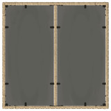 Vrtni stol sa staklenom pločom bež 90x90x75 cm od poliratana 365527