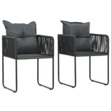 3-dijelni vrtni blagovaonski set od PVC ratana crno-smeđi 3060106