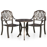 3-dijelni bistro set od lijevanog aluminija brončani 3070565