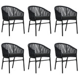 7-dijelni vrtni blagovaonski set crni 3099224