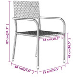 3-dijelni vrtni blagovaonski set sivi 3099583