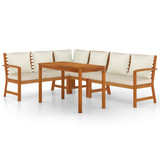 5-dijelni vrtni blagovaonski set s jastucima od bagremovog drva 3154966