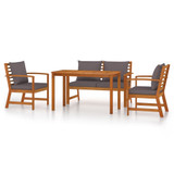 4-dijelni vrtni blagovaonski set s jastucima od bagremovog drva 3154979