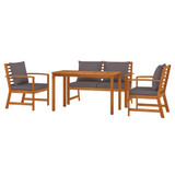 4-dijelni vrtni blagovaonski set s jastucima od bagremovog drva 3154979
