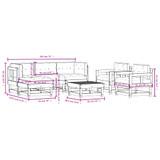 7-dijelna vrtna garnitura s jastucima bijela od masivnog drva 3185809