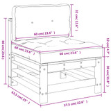 Srednja sofa od masivnog drva duglazije s jastucima 825665