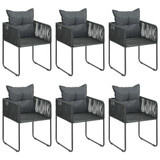7-dijelni vrtni blagovaonski set od PVC ratana crno-smeđi 3060110