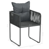 7-dijelni vrtni blagovaonski set od PVC ratana crno-smeđi 3060110