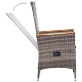 5-dijelni vrtni blagovaonski set s jastucima sivi 3099433
