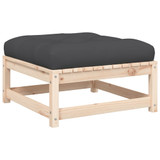 Vrtna sofa bez naslona za ruke s jastucima i tabureom 838125