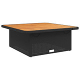 Vrtni stol crni 110 x 110 x 71 cm poliratan i bagremovo drvo 368272