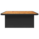 Vrtni stol crni 110 x 110 x 71 cm poliratan i bagremovo drvo 368272