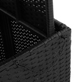 Vrtni stol crni 110 x 110 x 71 cm poliratan i bagremovo drvo 368272