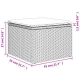 5-dijelna vrtna garnitura od poliratana s jastucima crna 3218876