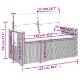 3-dijelna vrtna garnitura od poliratana s jastucima crna 3226595