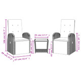 3-dijelni vrtni blagovaonski set sivi od poliratana 3277608