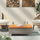 Vrtni stol sivi 70 x 70 x 25 cm od ratana i bagremovog drva 3281630