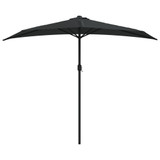 Balkonski suncobran crni 270 x 144 x 222 cm polukružni 312500