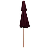 Suncobran s dvije razine i drvenom šipkom bordo 270 cm 313764