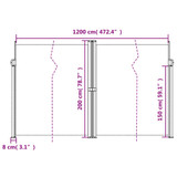 Bočna tenda na uvlačenje antracit 200 x 600 cm 4004853